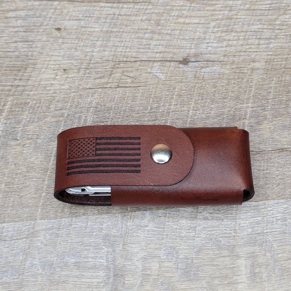 Leather Sheath Case Holster For Leatherman Free P2 P4 ARC Multitool BROWN - Picture 13 of 13